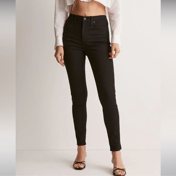 Madewell NWT 10" High-Rise Skinny Jeans Size 26 in Black Frost - Picture 1 of 14